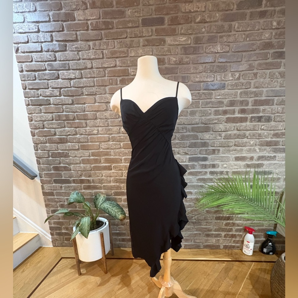 Chic Asymmetrical Black Dress